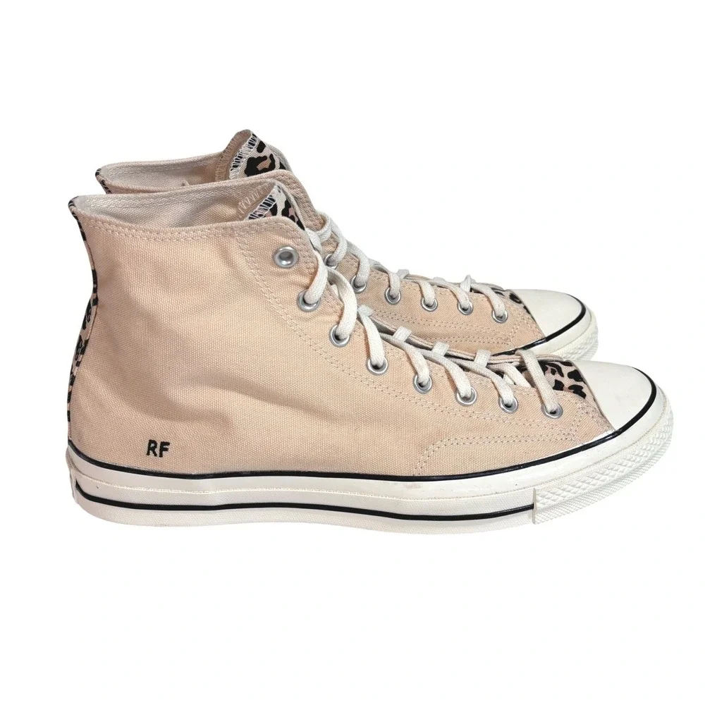 Converse By You Chuck 70 Hi Leopard Print Tan Canvas Sneakers  Mens 13 Womens 15